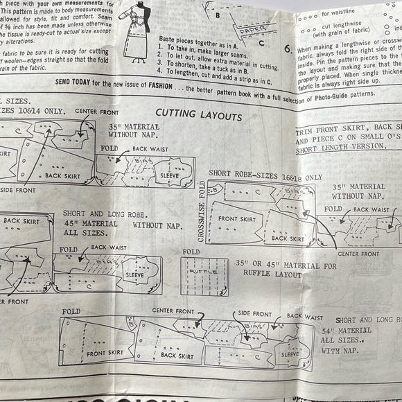 Vintage Mail Order pattern guide 8110 Robe Sewing Pattern Cut Size 10 Bust 32.5 - Picture 4 of 5